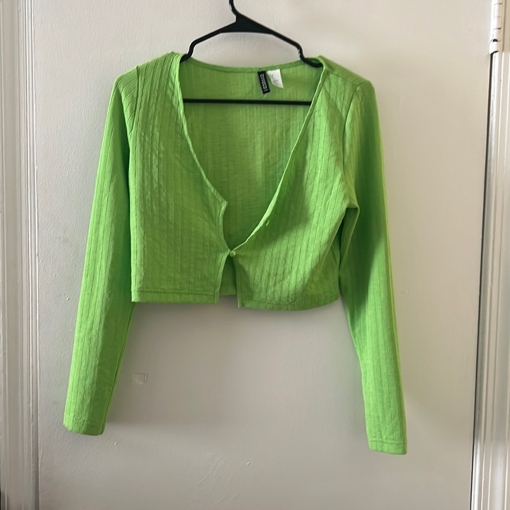 Bright neon green crop top. Medium. Never worn.